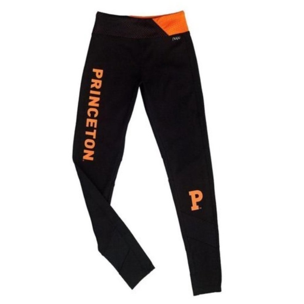 College Corner Princeton NUYU Black & Orange Yoga Leggings size small